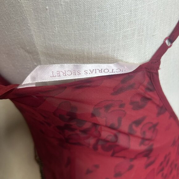 Victoria’s Secret Vintage Halter Nightgown Silk Maxi Dress Red Size Medium - Picture 3 of 11
